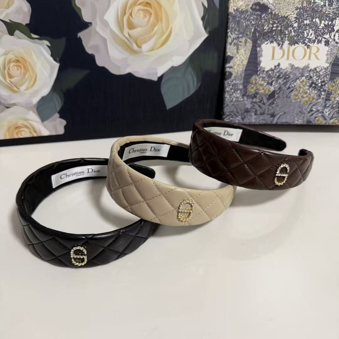 DIOR CD チェック柄ヘッドバンド【50％割引+送料無料】