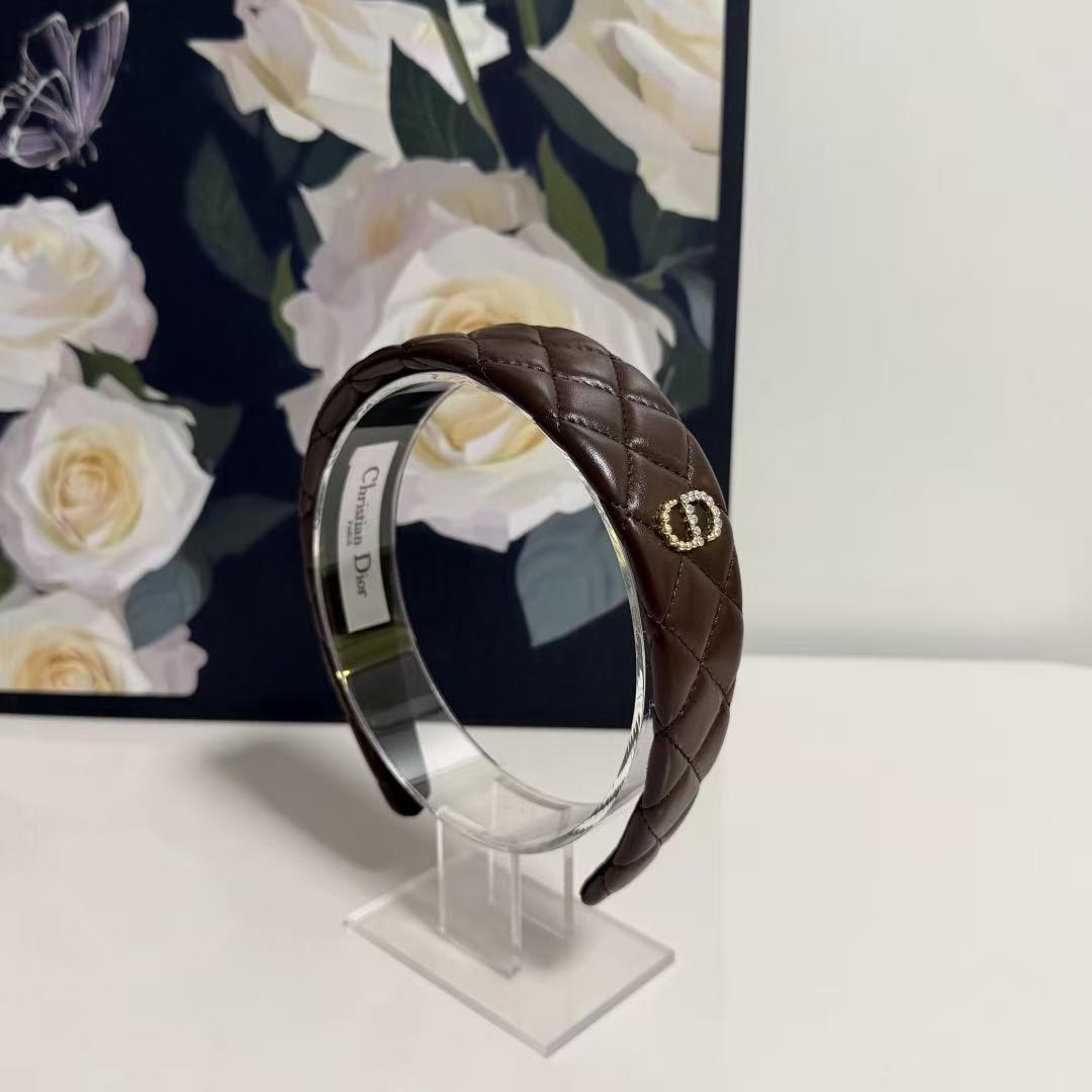 DIOR CD チェック柄ヘッドバンド【50％割引+送料無料】