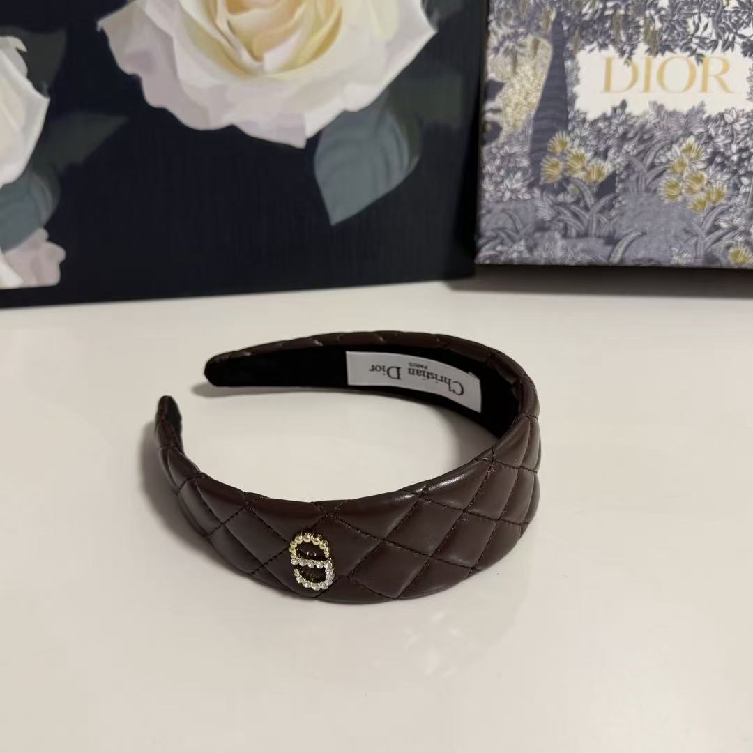 DIOR CD チェック柄ヘッドバンド【50％割引+送料無料】