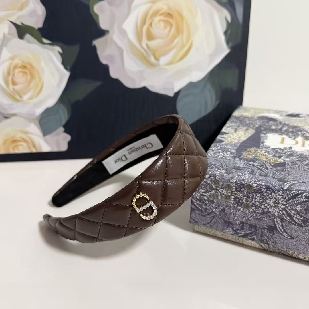 DIOR CD チェック柄ヘッドバンド【50％割引+送料無料】