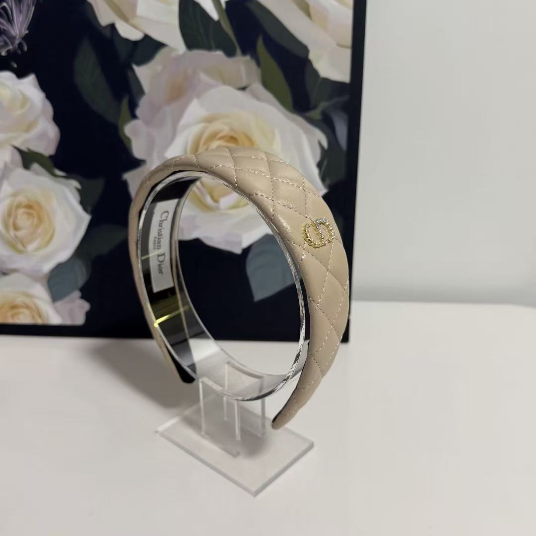 DIOR CD チェック柄ヘッドバンド【50％割引+送料無料】