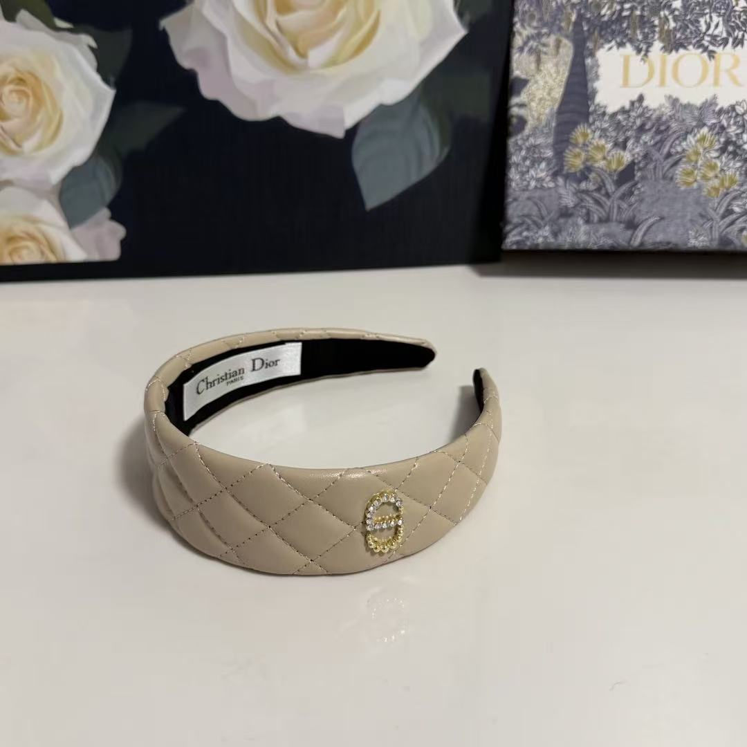 DIOR CD チェック柄ヘッドバンド【50％割引+送料無料】