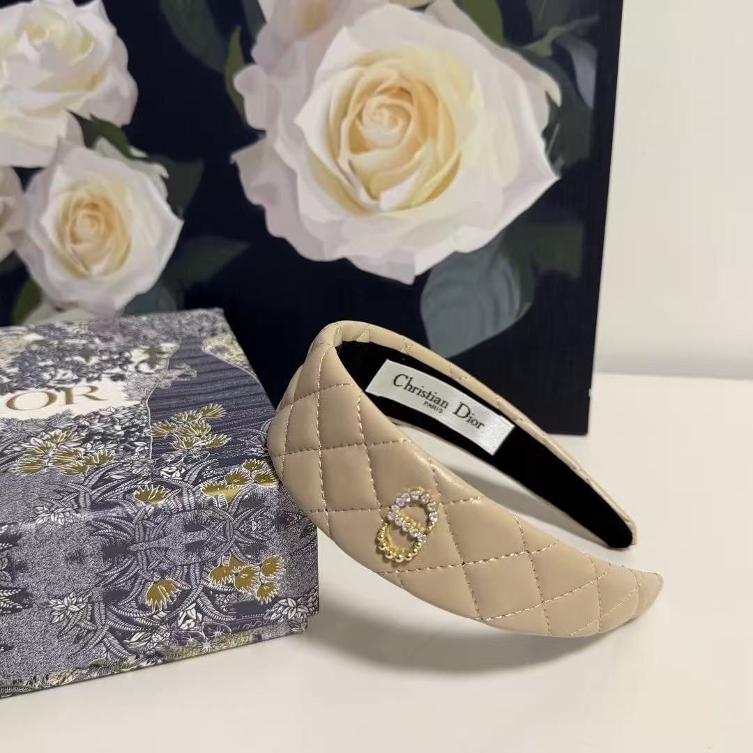 DIOR CD チェック柄ヘッドバンド【50％割引+送料無料】