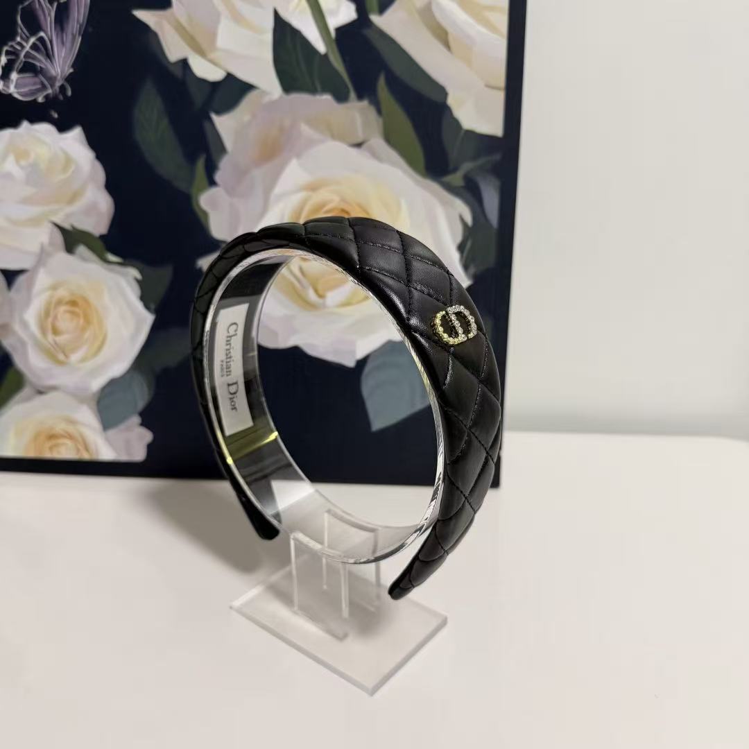 DIOR CD チェック柄ヘッドバンド【50％割引+送料無料】