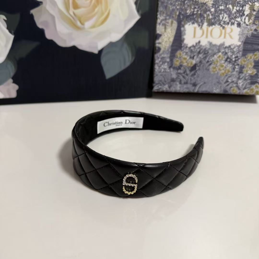 DIOR CD チェック柄ヘッドバンド【50％割引+送料無料】