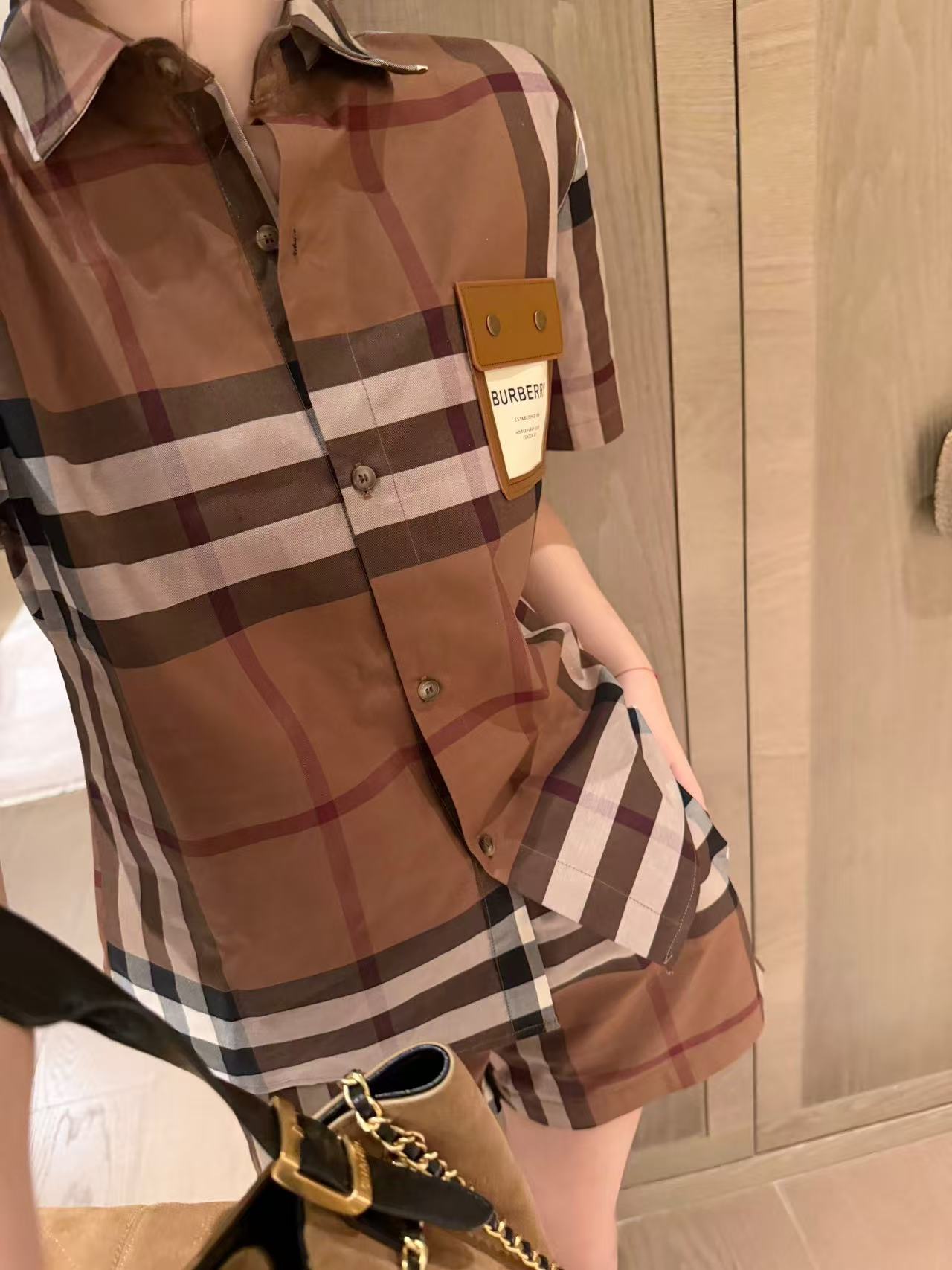 BUR8ERRY チェックシャツ＆ショーツ ツーピースセット【50％割引+送料無料】