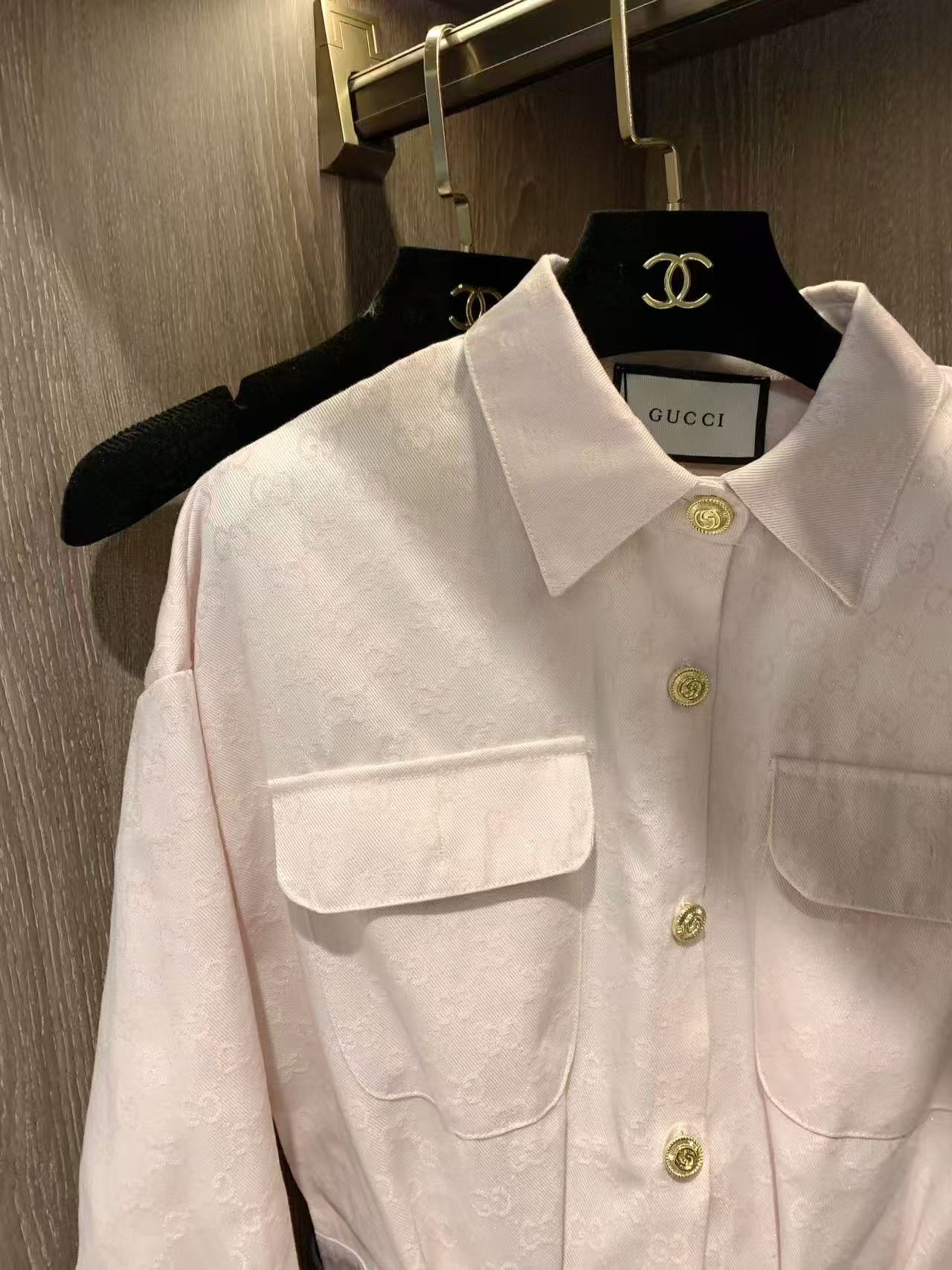 GUCC1 ジャカードメタルボタンドレス【50％割引+送料無料】