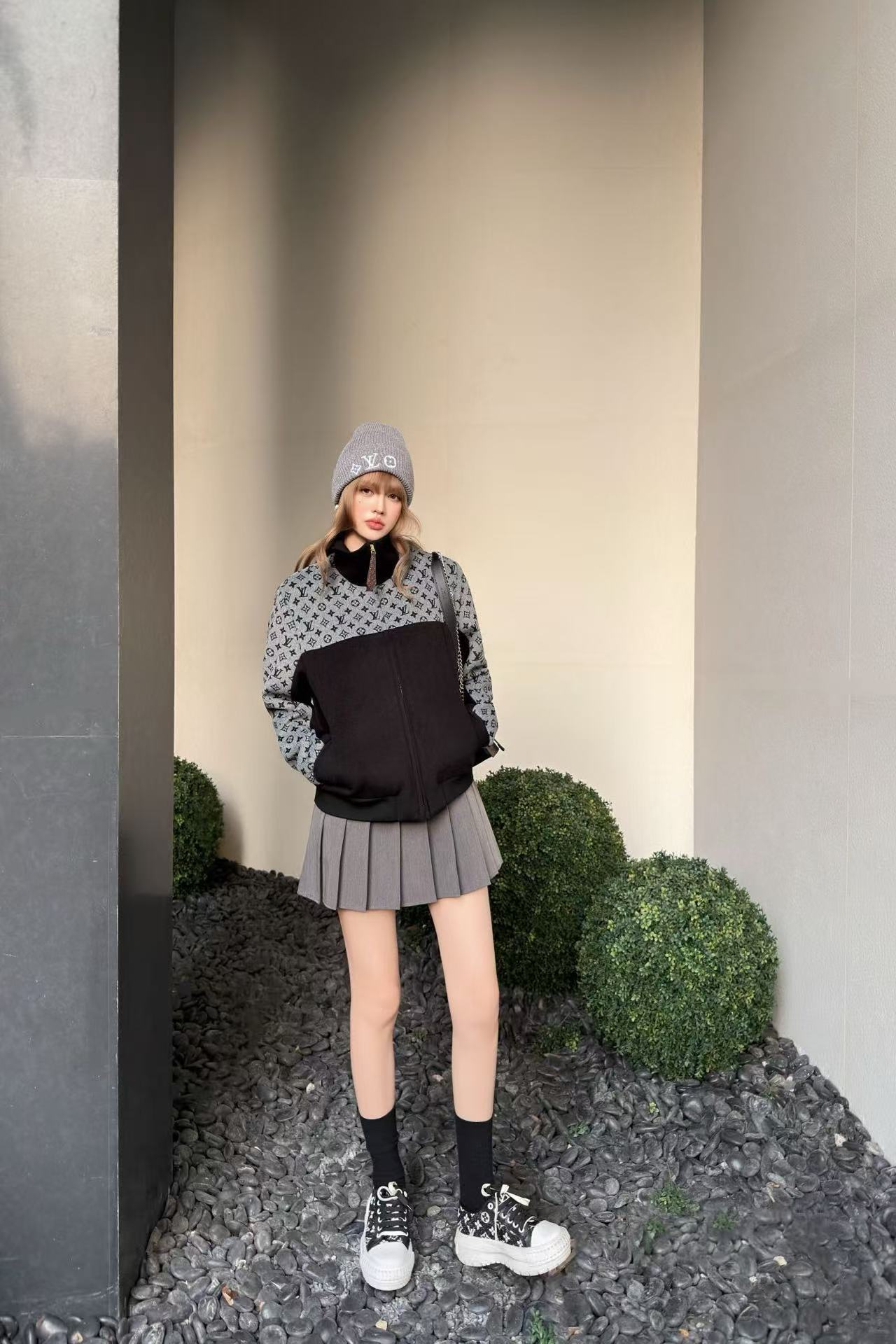 LVジャカードラペルコート【50％割引+送料無料】