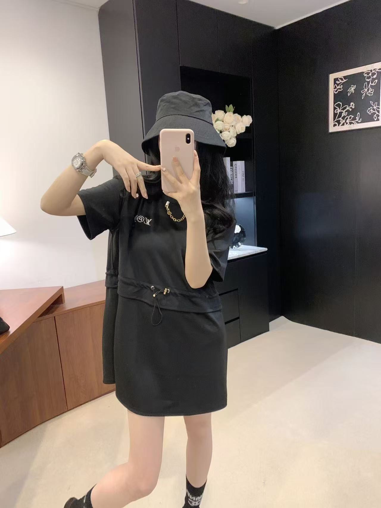 LVチェーンドローストリングドレス【50％割引+送料無料】