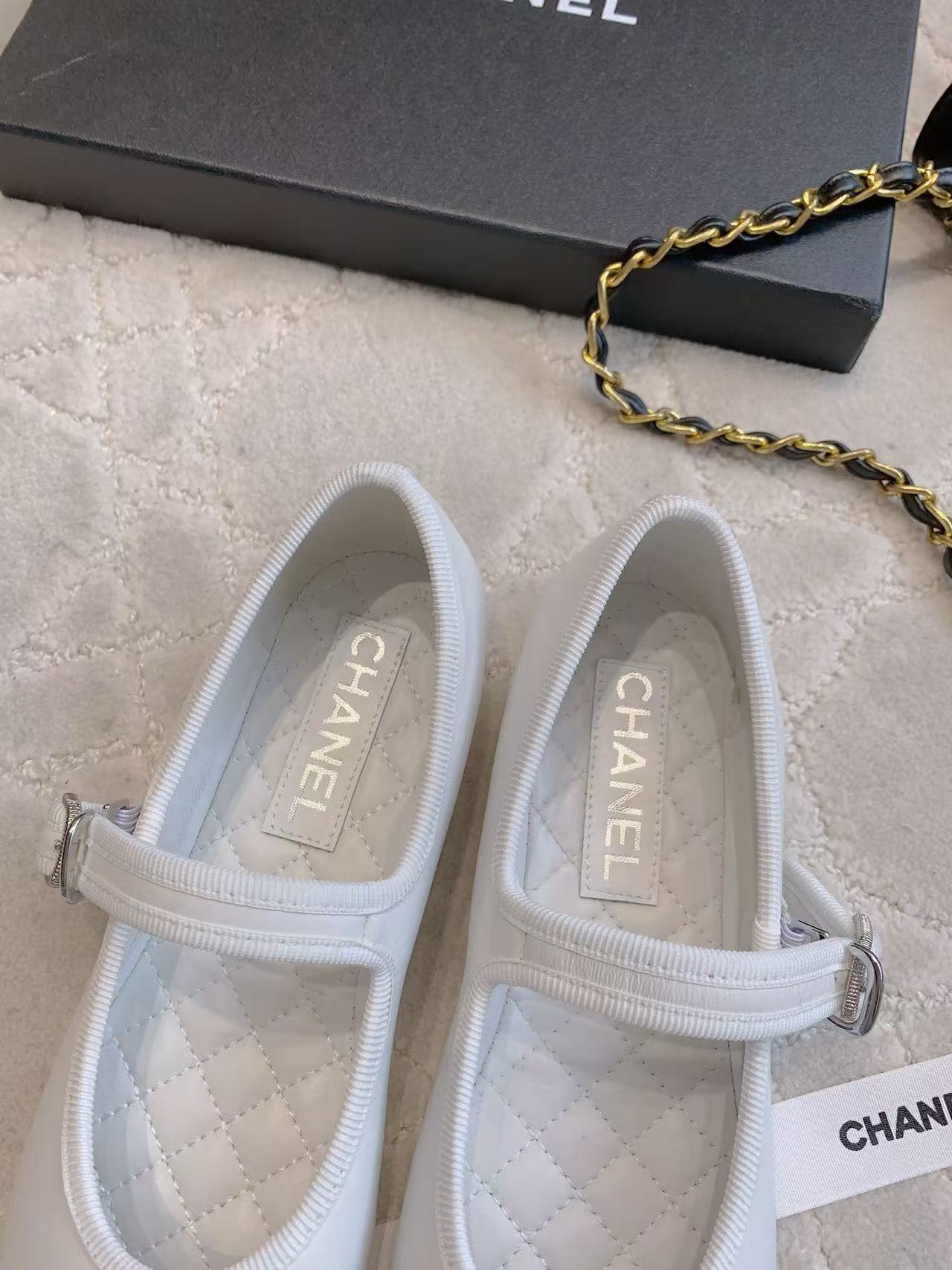 CHANE1 高品質ダブルCラムスキンフラットシューズ【50％割引+送料無料】