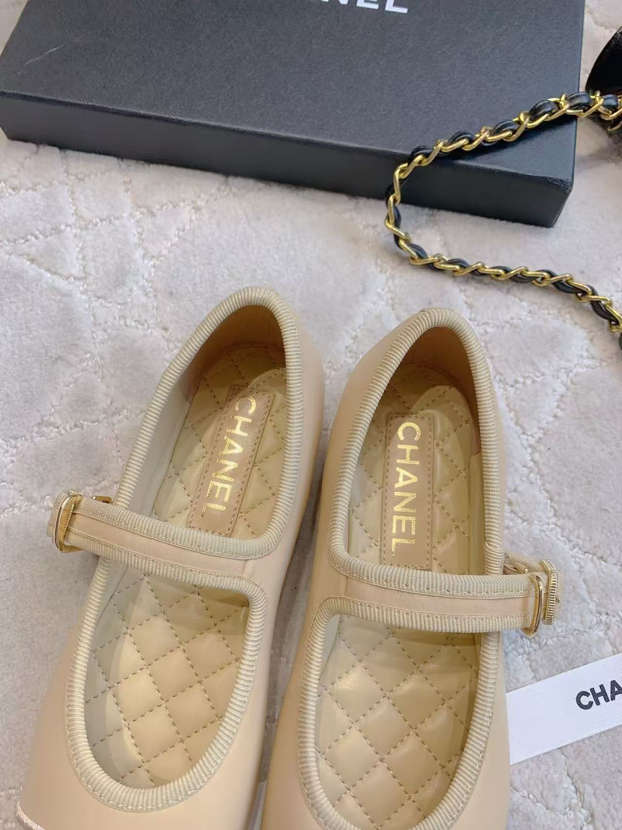 CHANE1 高品質ダブルCラムスキンフラットシューズ【50％割引+送料無料】