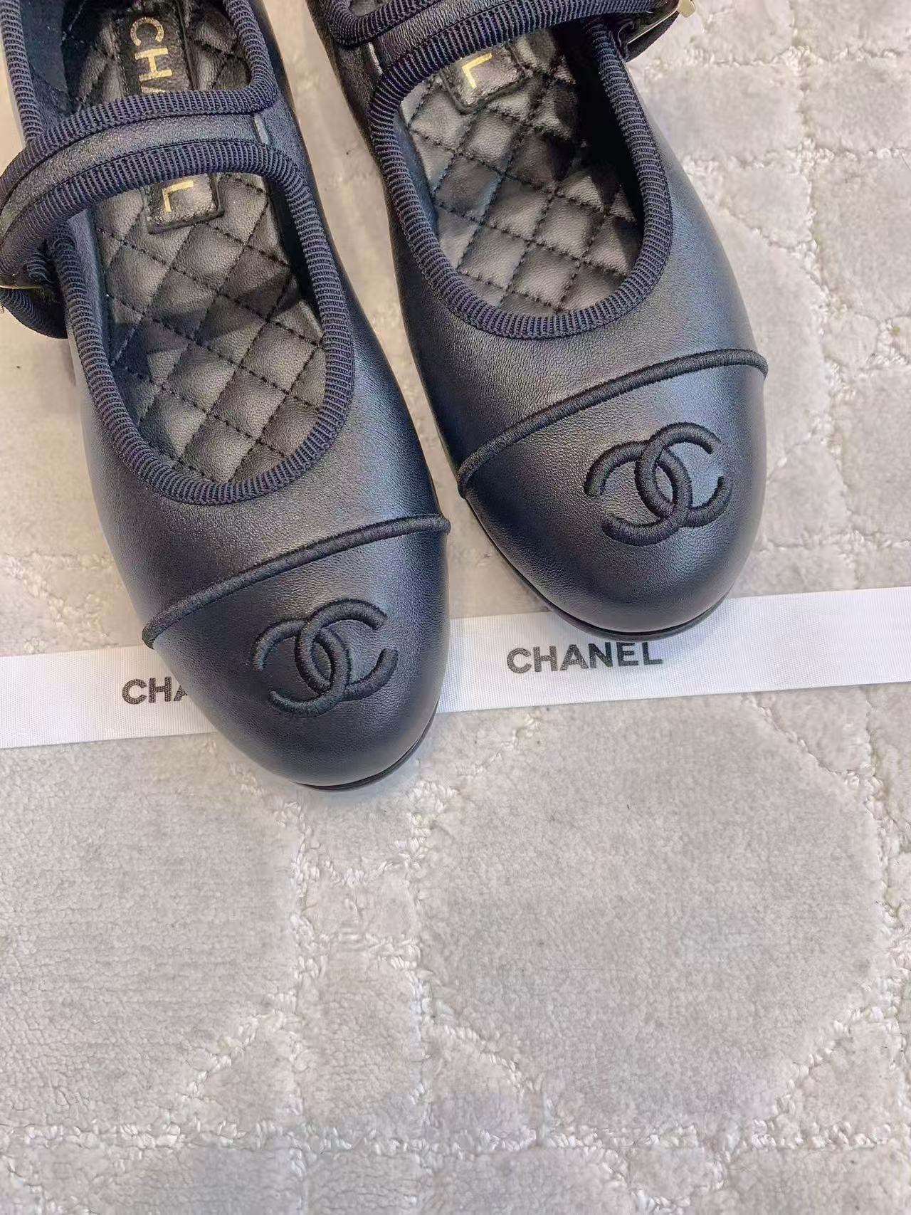 CHANE1 高品質ダブルCラムスキンフラットシューズ【50％割引+送料無料】