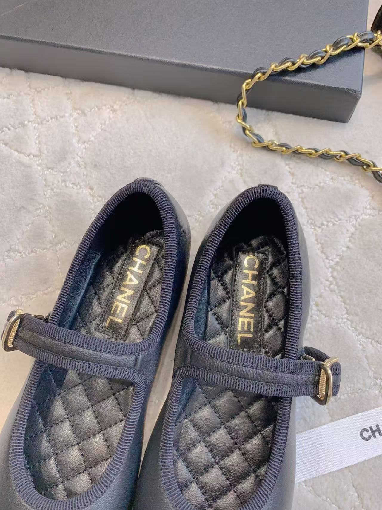 CHANE1 高品質ダブルCラムスキンフラットシューズ【50％割引+送料無料】