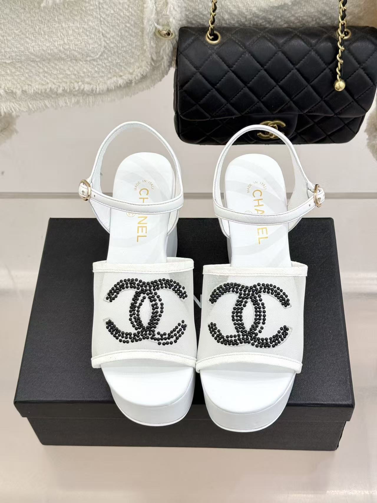 CHANE1 高品質ダブルCラインストーンハイヒール【50％割引+送料無料】