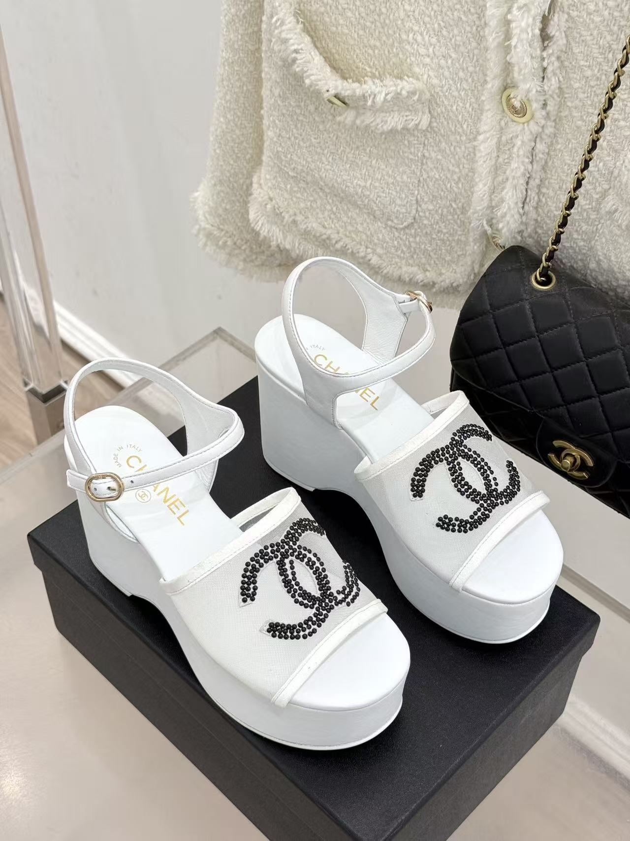 CHANE1 高品質ダブルCラインストーンハイヒール【50％割引+送料無料】