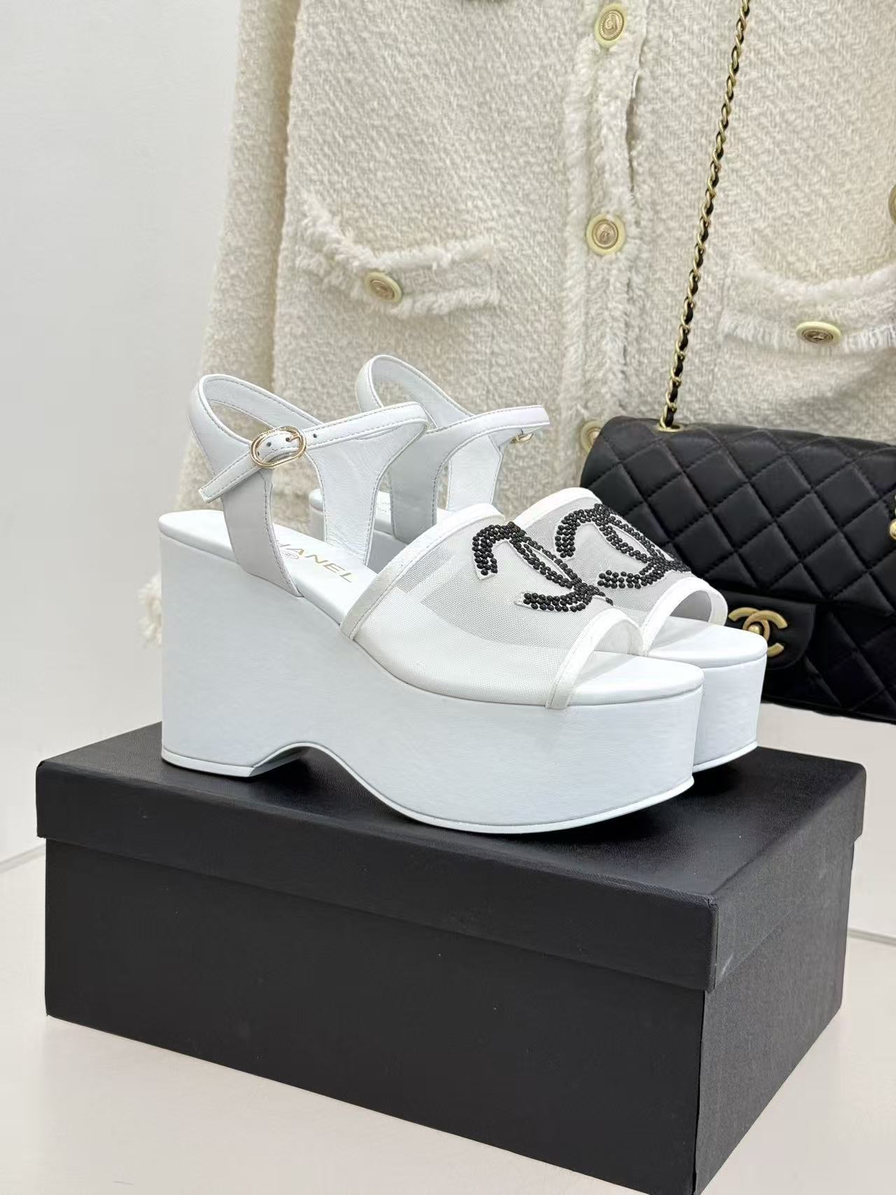 CHANE1 高品質ダブルCラインストーンハイヒール【50％割引+送料無料】