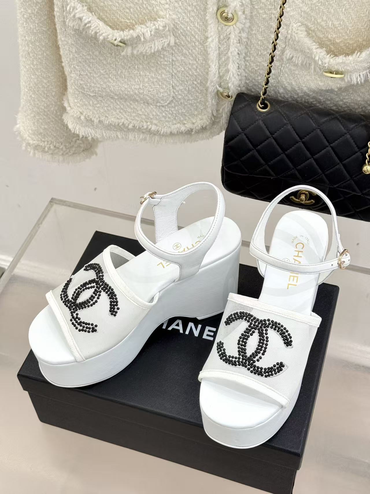 CHANE1 高品質ダブルCラインストーンハイヒール【50％割引+送料無料】