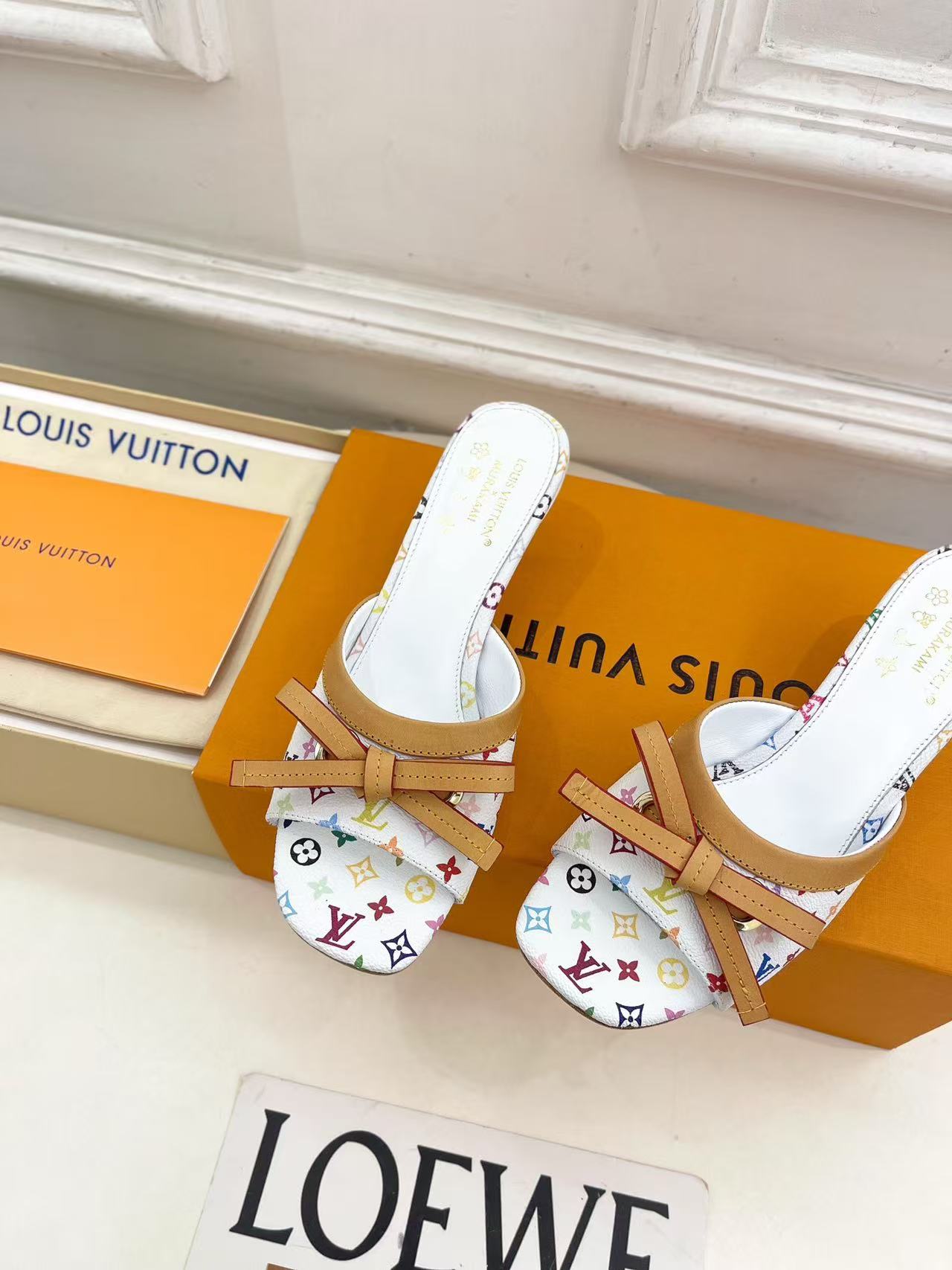 LVの高品質ラムスキンボウローヒールシューズ【50％割引+送料無料】