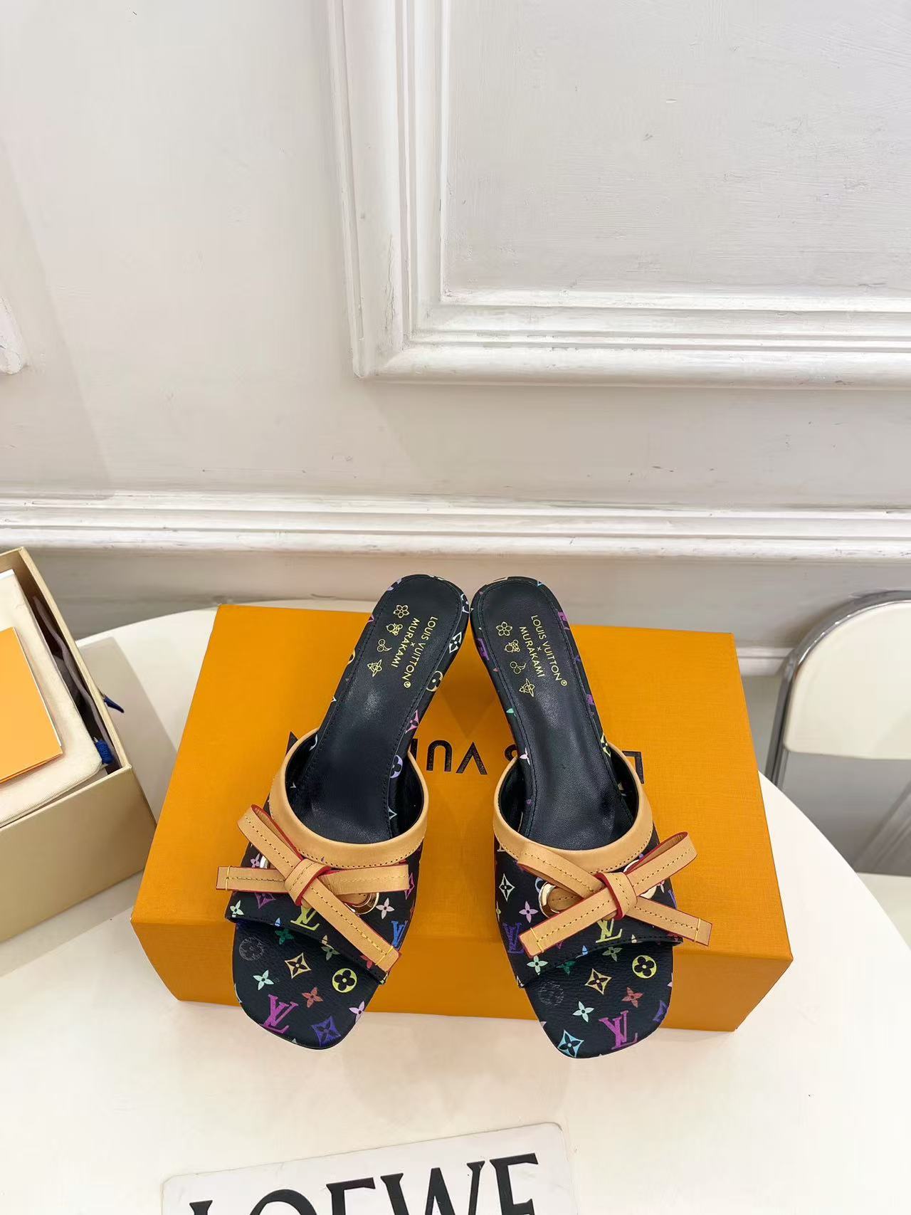 LVの高品質ラムスキンボウローヒールシューズ【50％割引+送料無料】