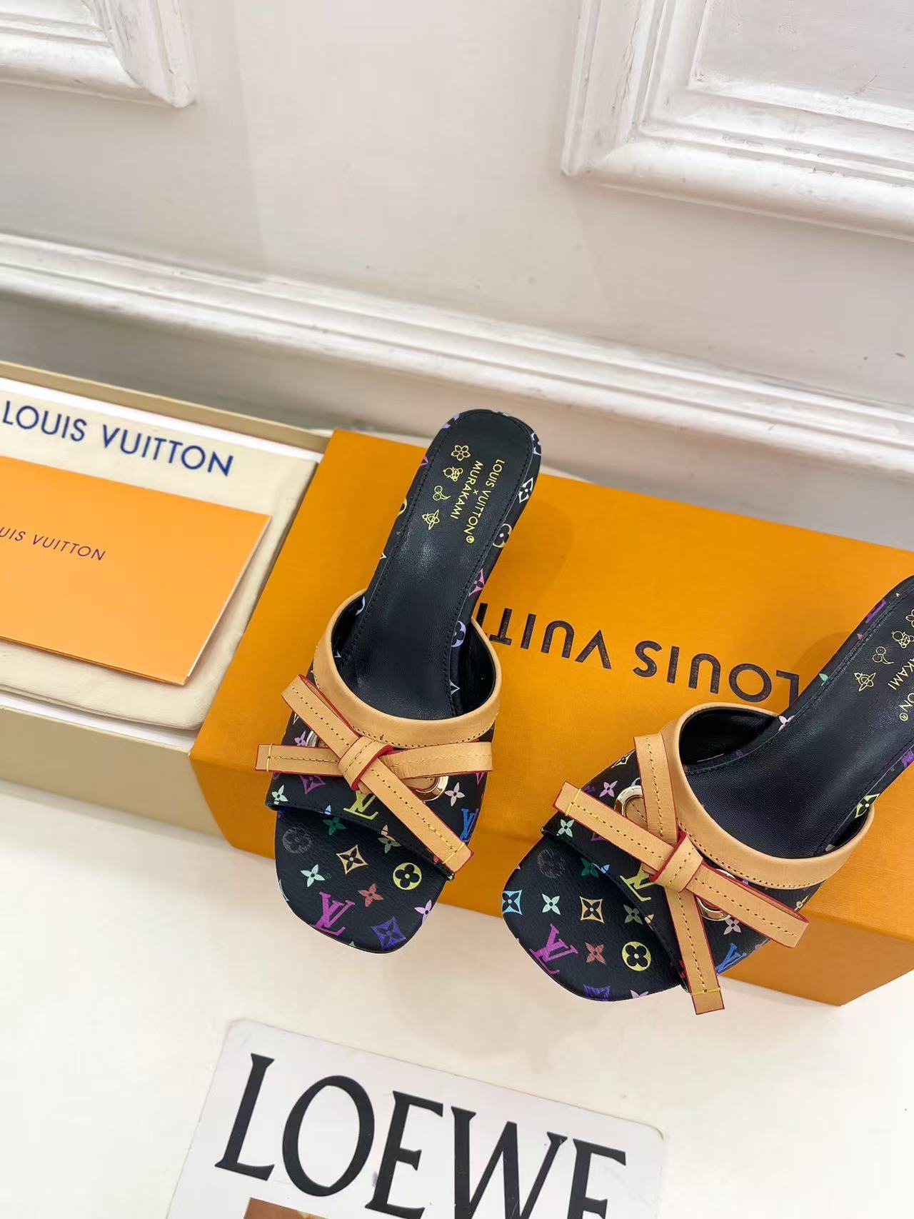 LVの高品質ラムスキンボウローヒールシューズ【50％割引+送料無料】