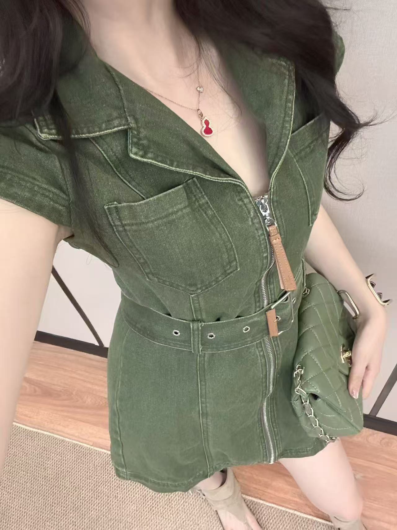 LVウォッシュデニムドレス【50％割引+送料無料】