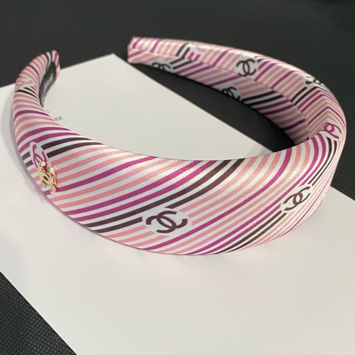 CHANE1 ダブルC ピンク ヘッドバンド【50％割引+送料無料】