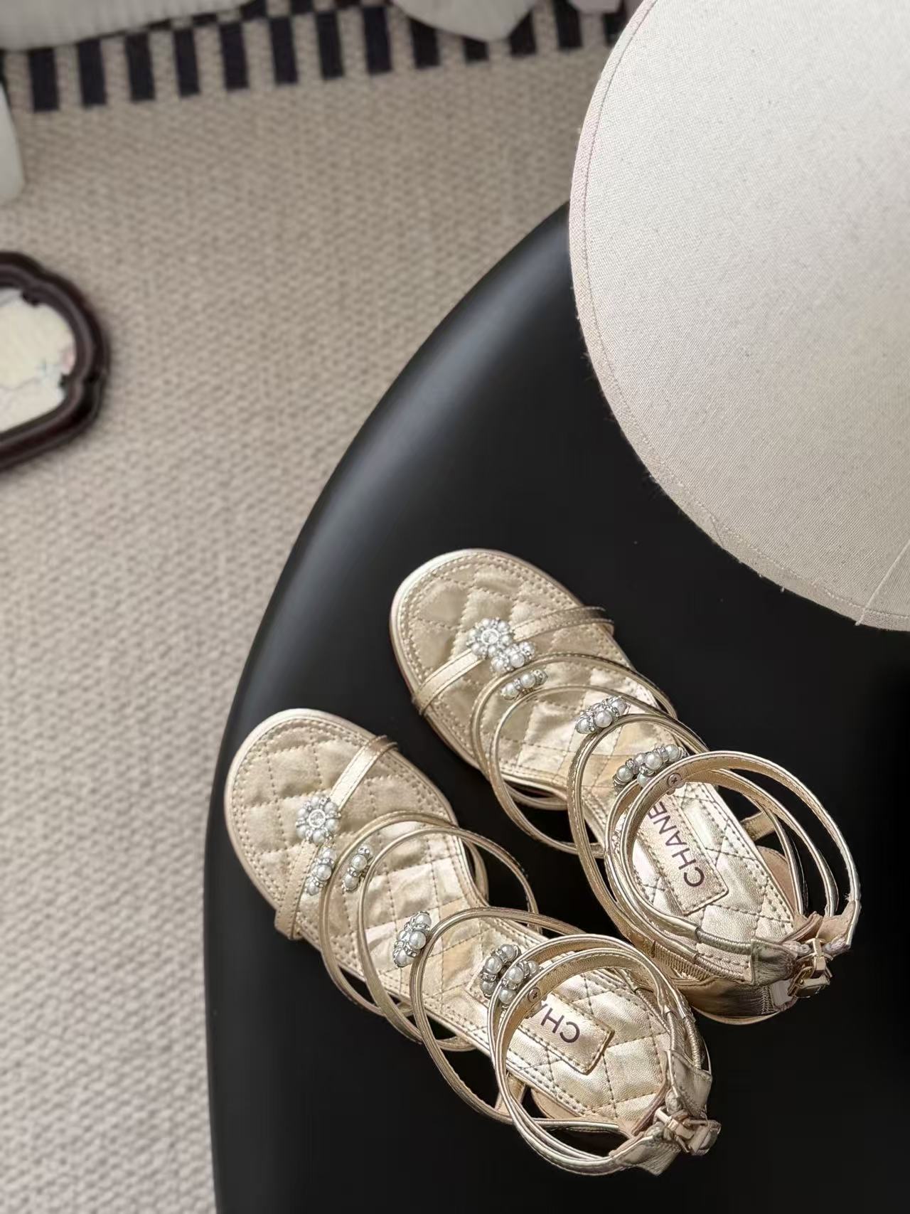 CHANE1高品質カメリアハイヒールサンダル【50％割引+送料無料】