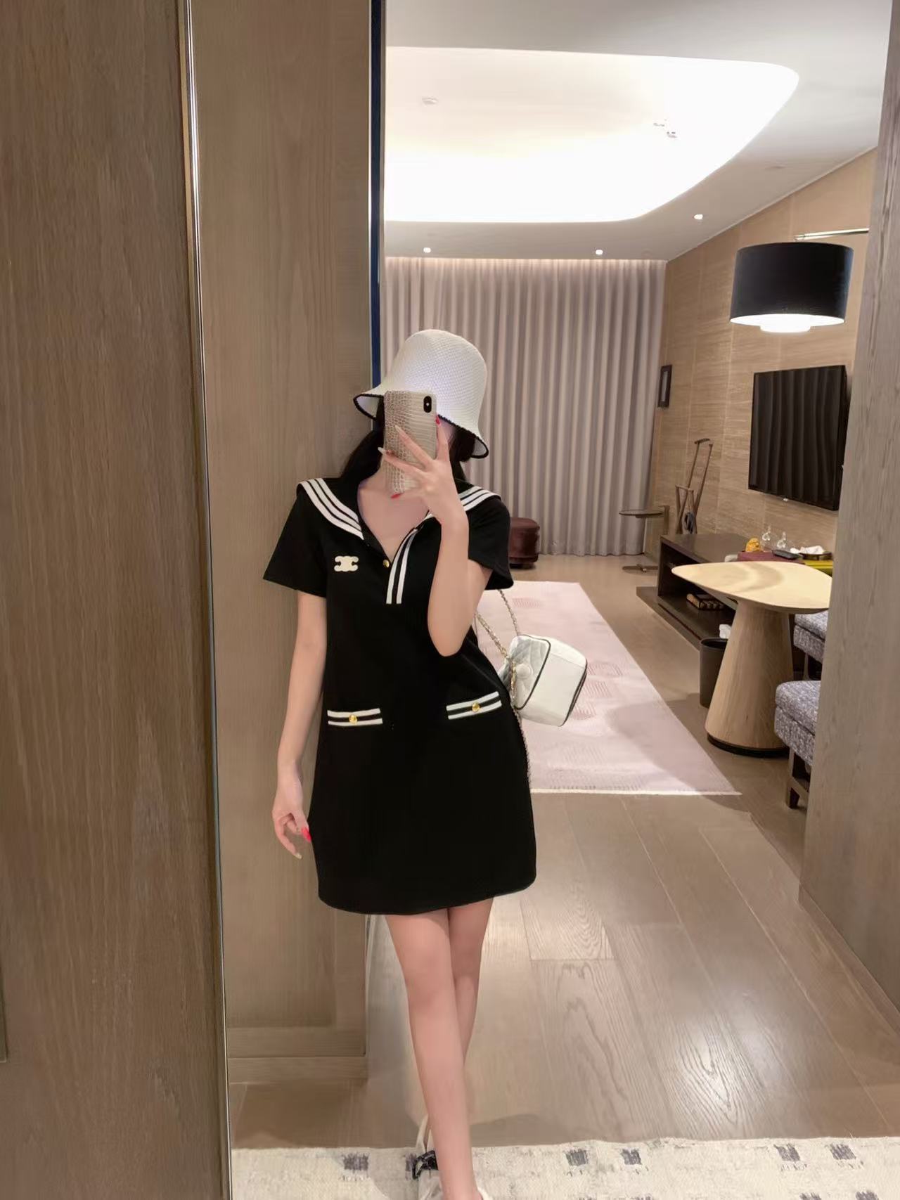 CEL1NE 凱旋門半袖ドレス【50％割引+送料無料】