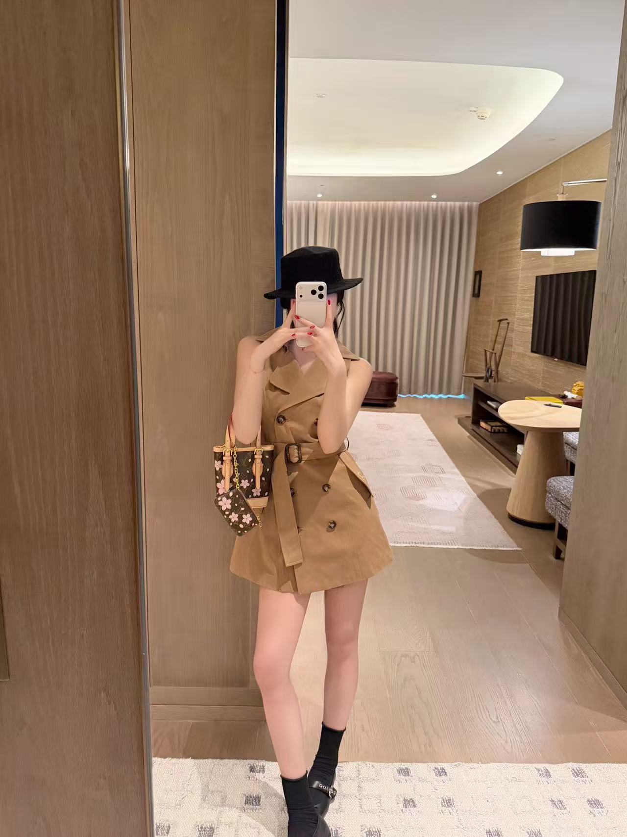 BUR8ERRY ダブルブレスト ノースリーブ ドレス【50％割引+送料無料】