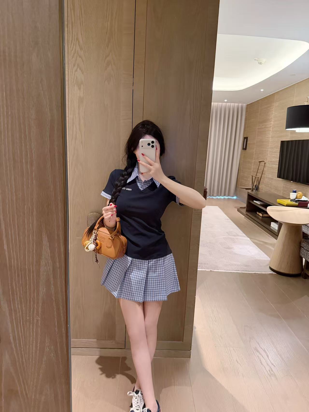 M1UM1U カラーブロック刺繍レタードレス【50％割引+送料無料】