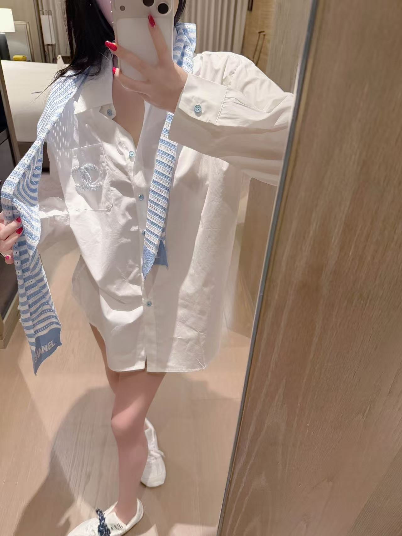 CHANE1 シャツ + スカーフ【50％割引+送料無料】