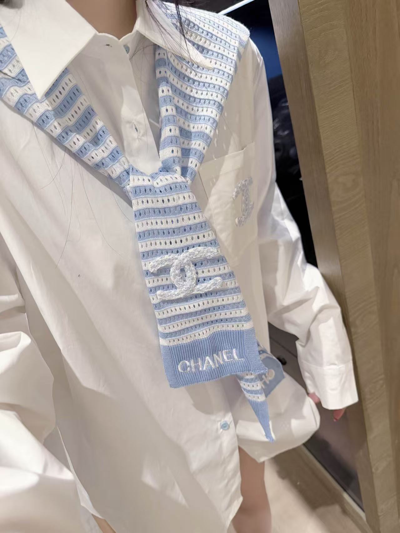 CHANE1 シャツ + スカーフ【50％割引+送料無料】