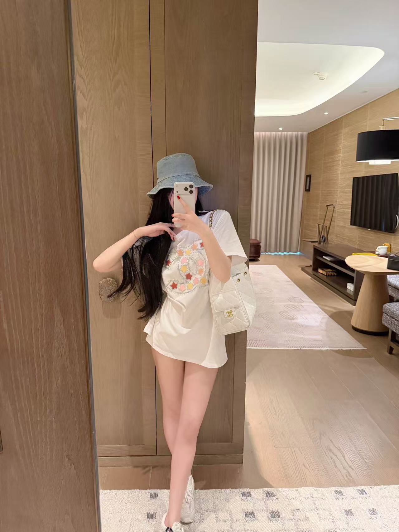 CHANE1 五芒星ダブルC Tシャツ【50％割引+送料無料】