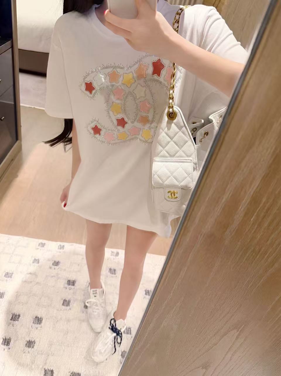 CHANE1 五芒星ダブルC Tシャツ【50％割引+送料無料】