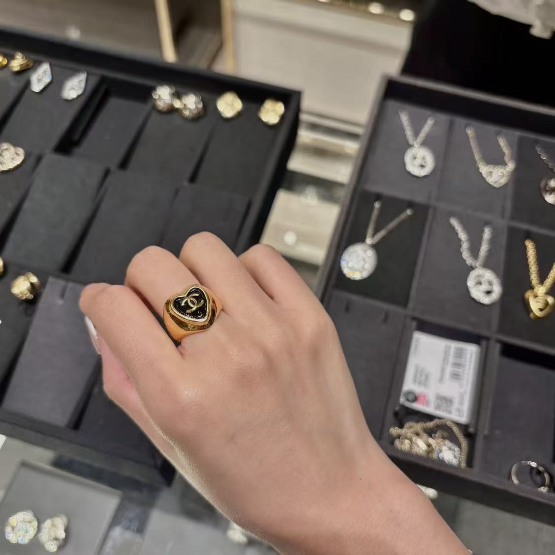 CHANE1 ダブルC ハートリング【50％割引+送料無料】