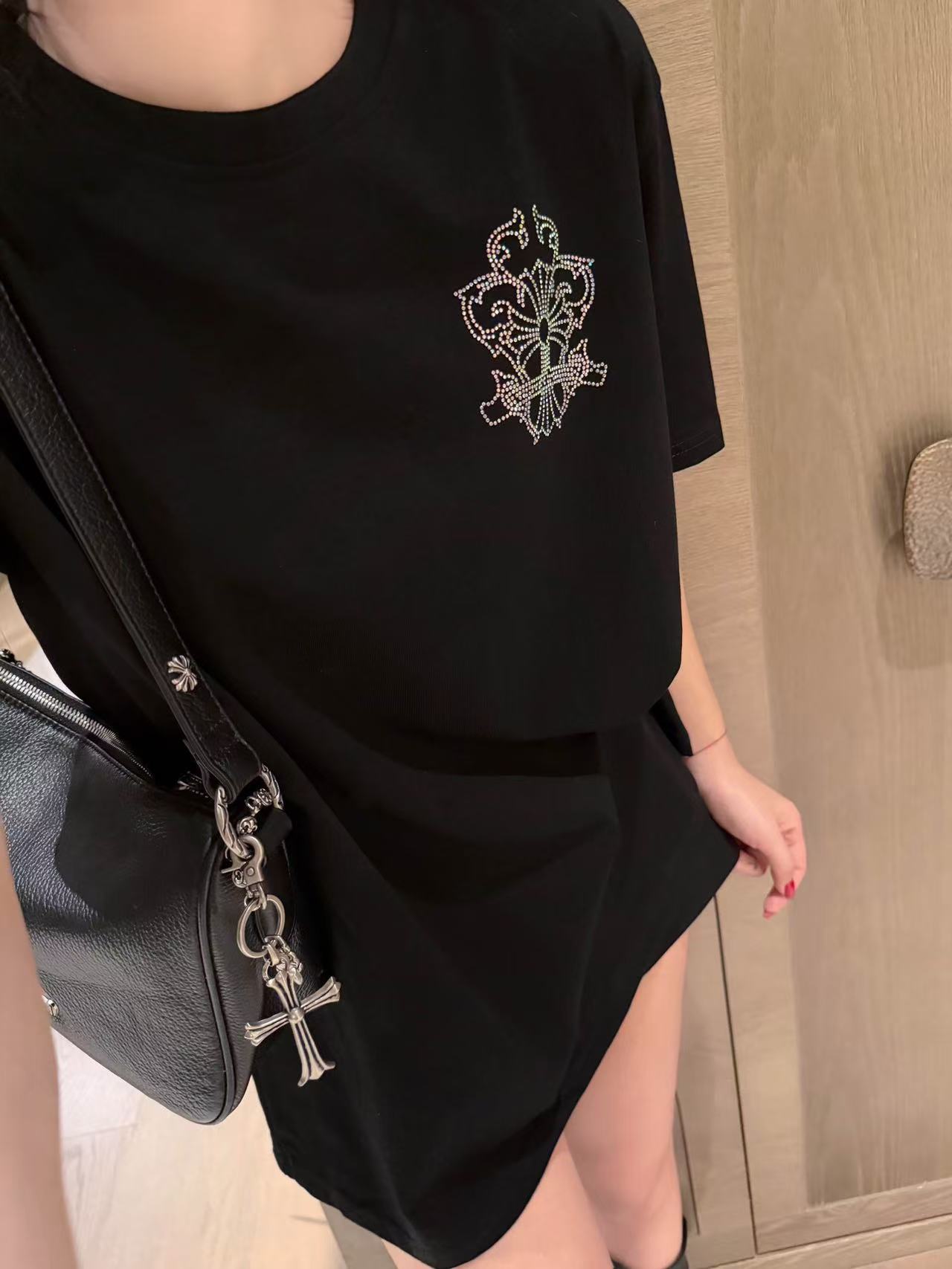 Chr0me HeartsラインストーンTシャツ【50％割引+送料無料】