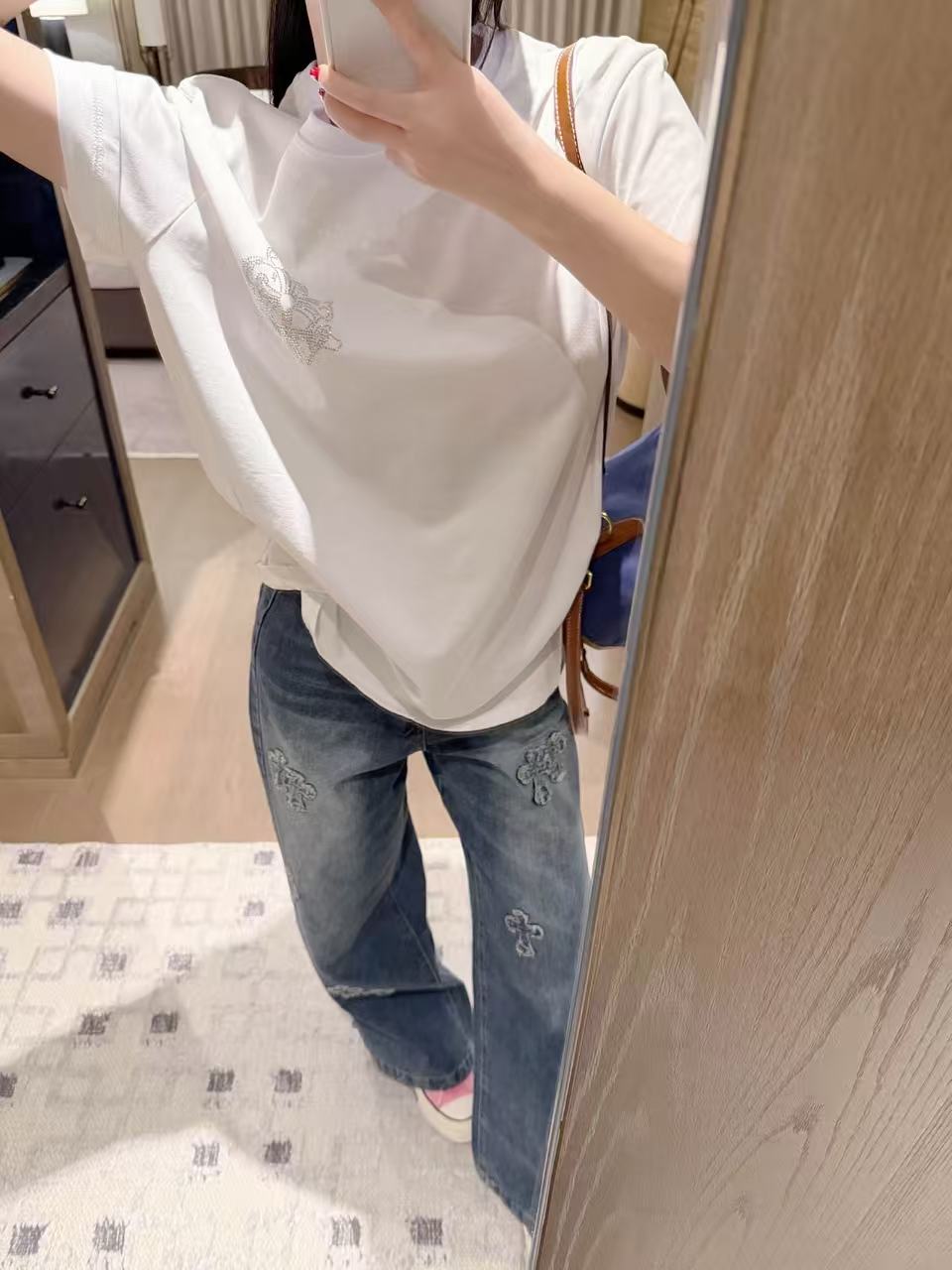 Chr0me HeartsラインストーンTシャツ【50％割引+送料無料】