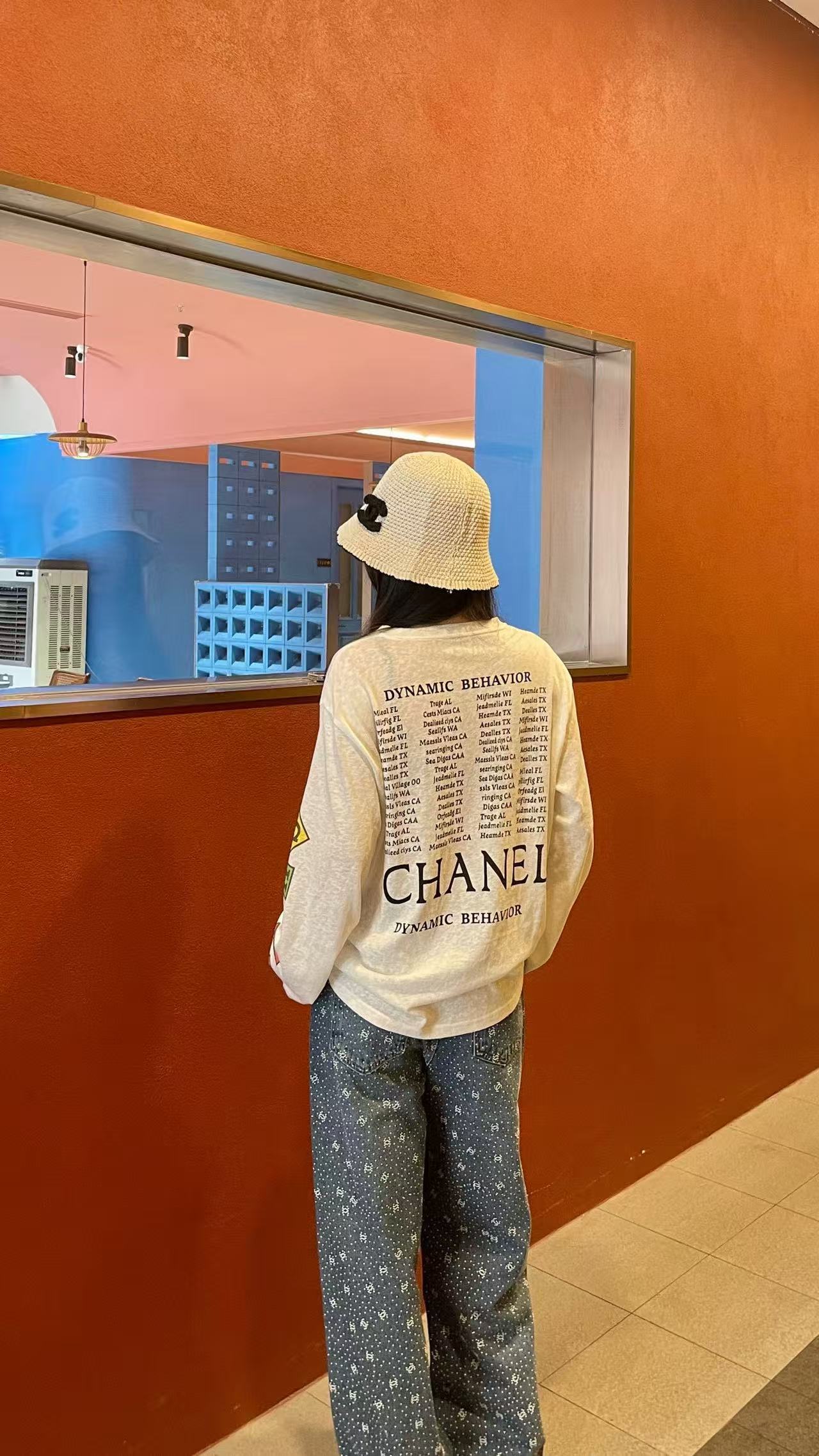 CHANE1 カラフルレター ロングスリーブTシャツ【50％割引+送料無料】