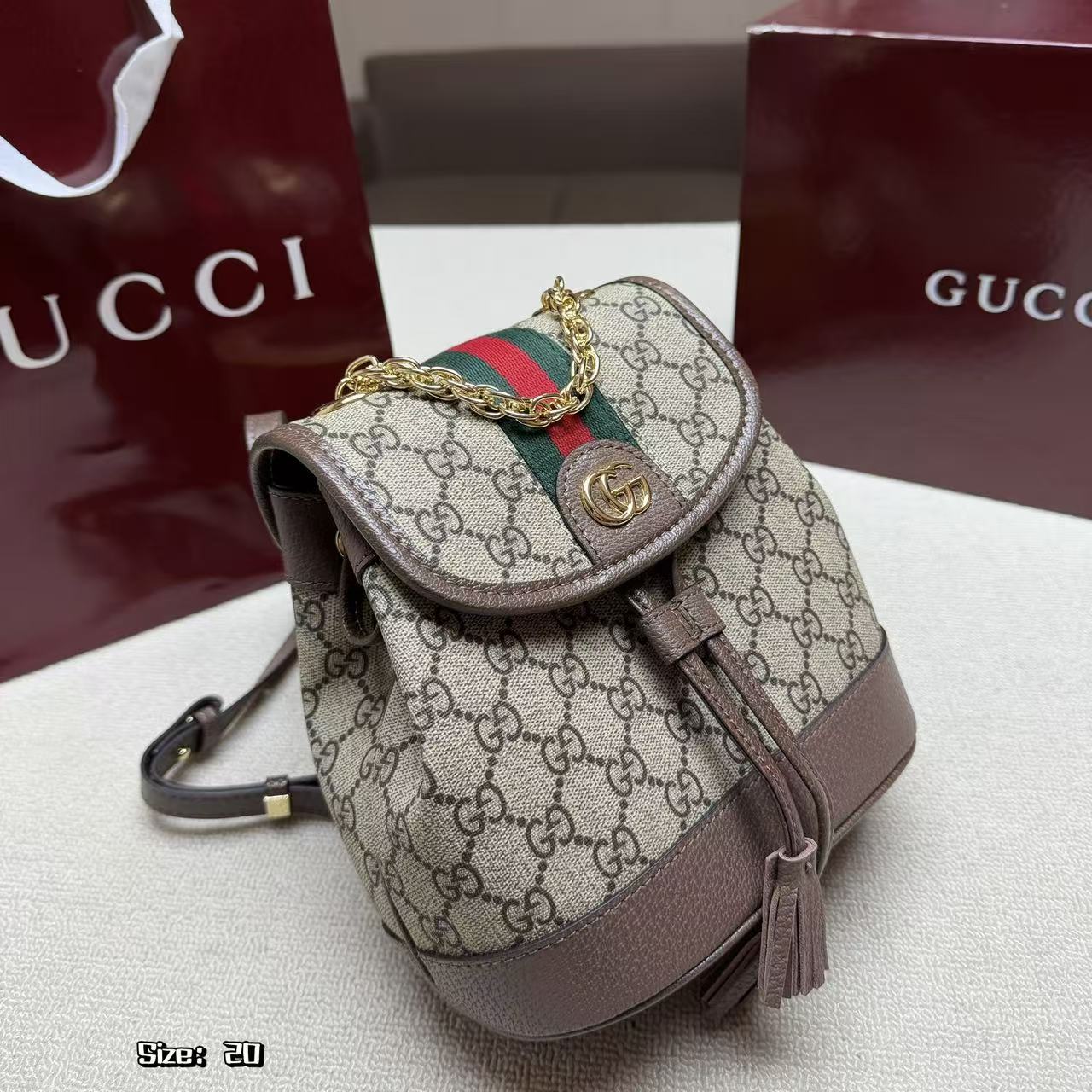 GUCC1 ジャカード バックパック【50％割引+送料無料】