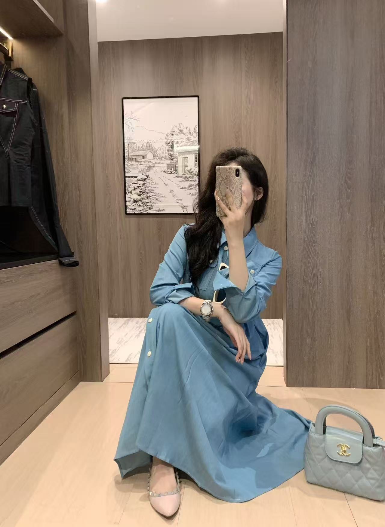 DIORの襟付き長袖ドレス【50％割引+送料無料】