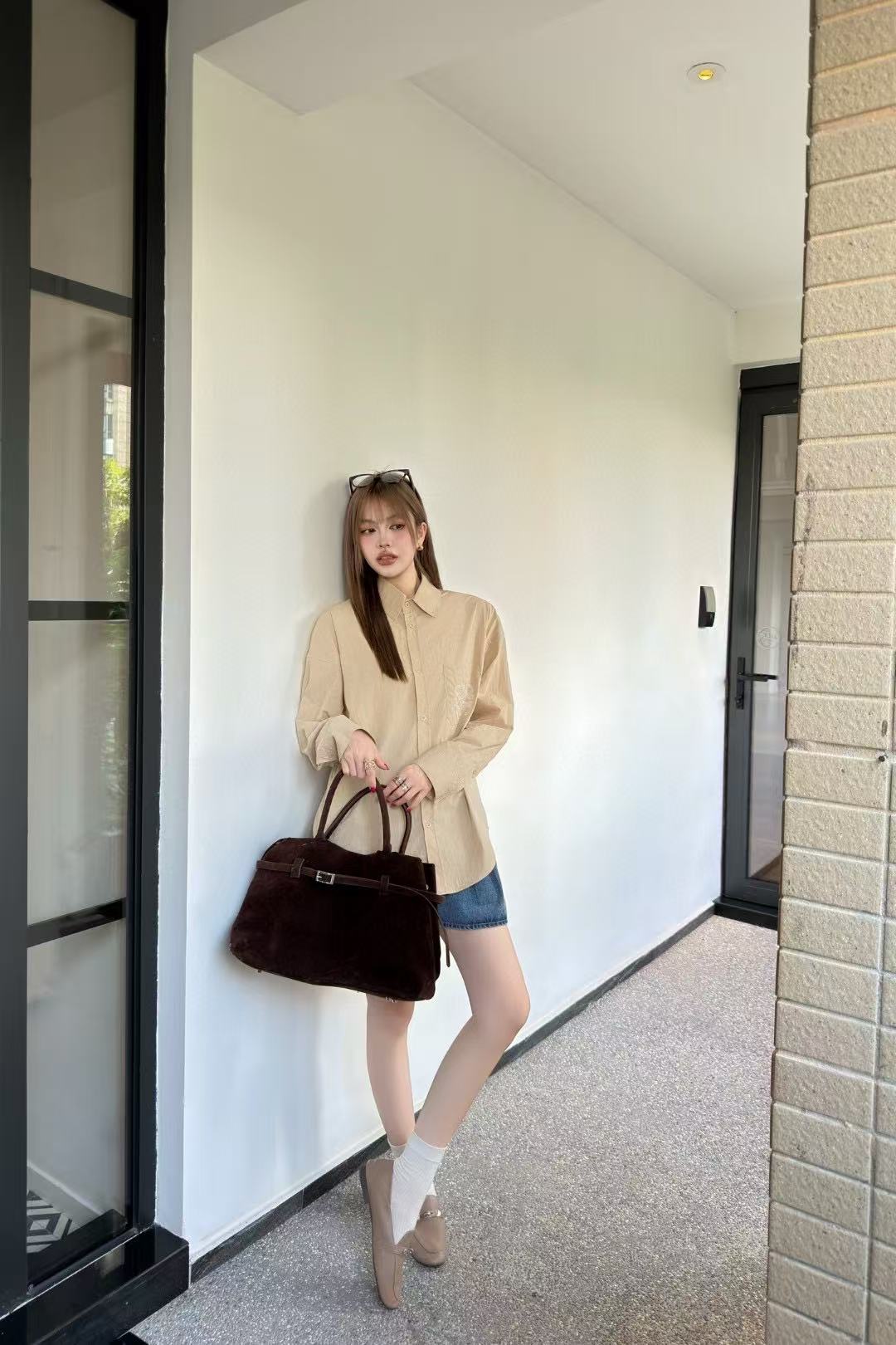 L0WEW 襟付き長袖シャツ【50％割引+送料無料】