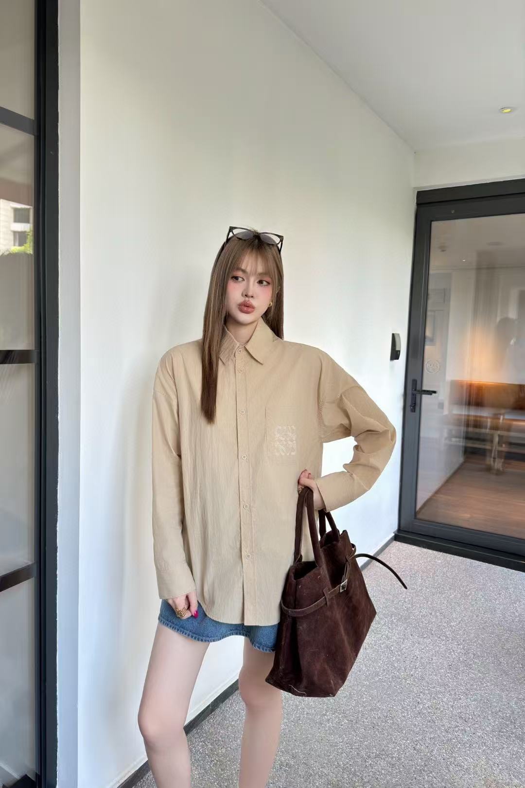 L0WEW 襟付き長袖シャツ【50％割引+送料無料】