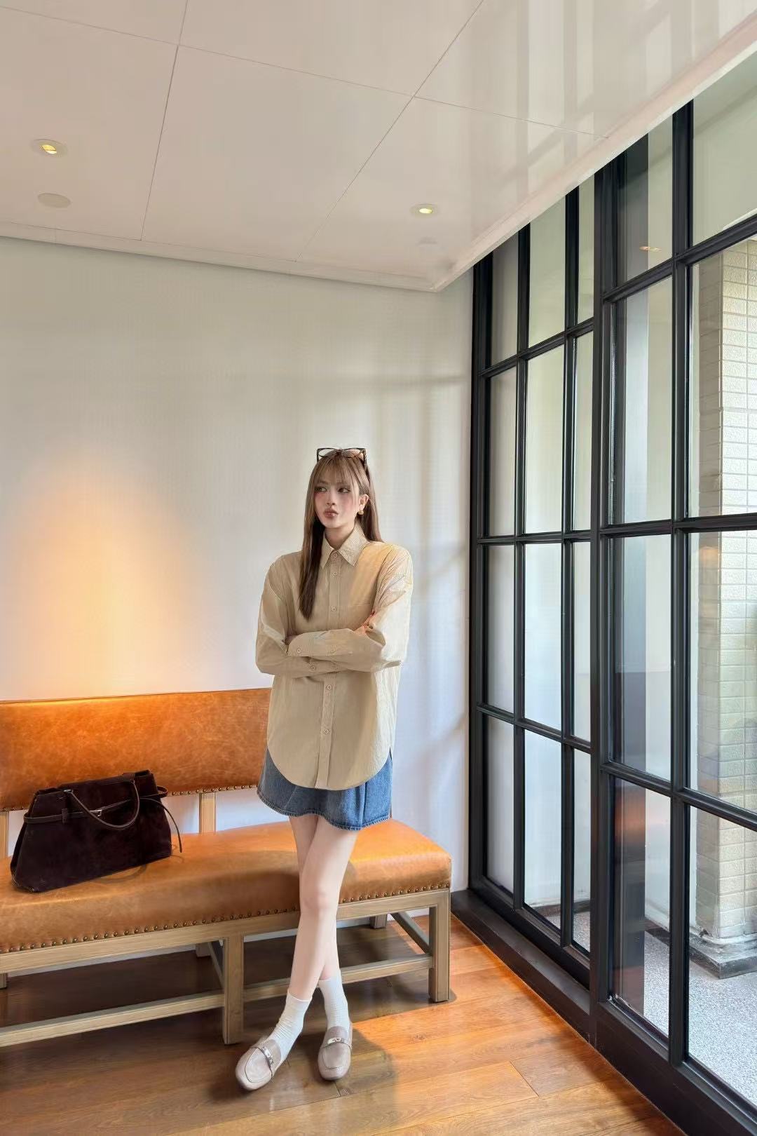 L0WEW 襟付き長袖シャツ【50％割引+送料無料】