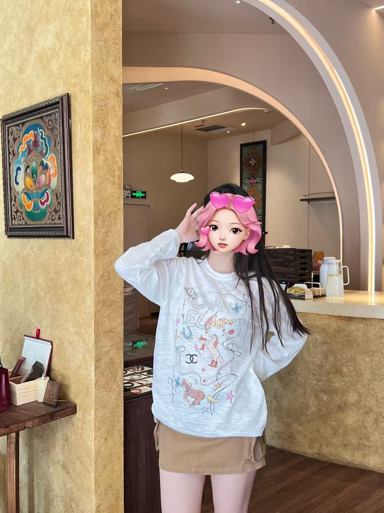 CHANE1 グラフィティプリントTシャツ【50％割引+送料無料】