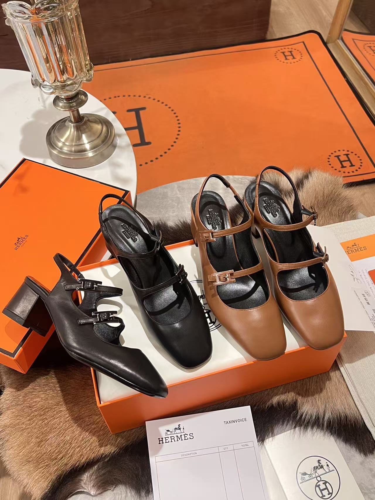 HEMRE5 高品質牛革スリングバックハイヒール【50％割引+送料無料】