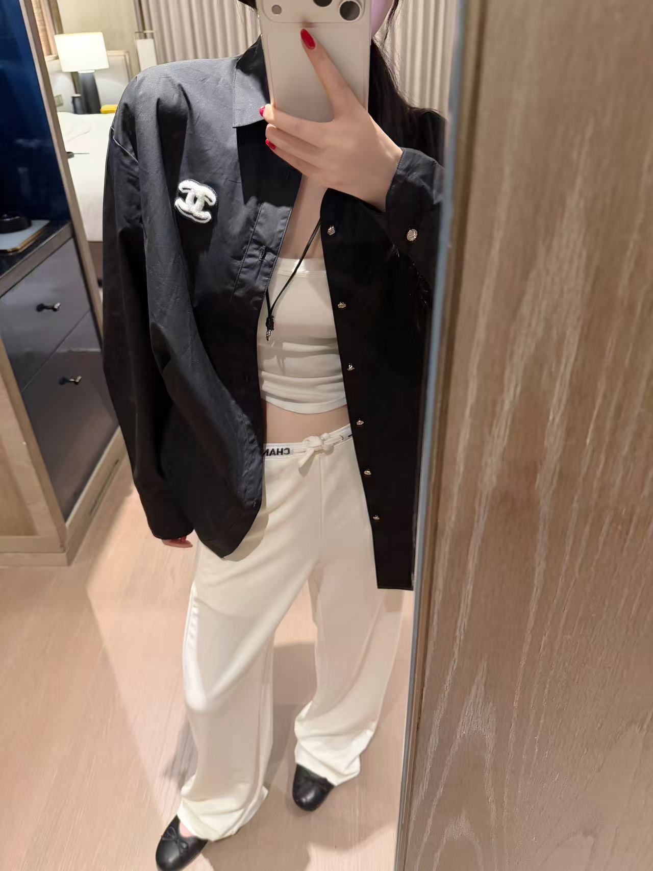 CHANE1 ダブルC シンプルシャツ【50％割引+送料無料】