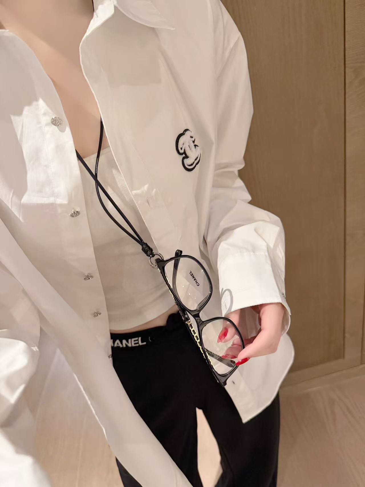 CHANE1 ダブルC シンプルシャツ【50％割引+送料無料】