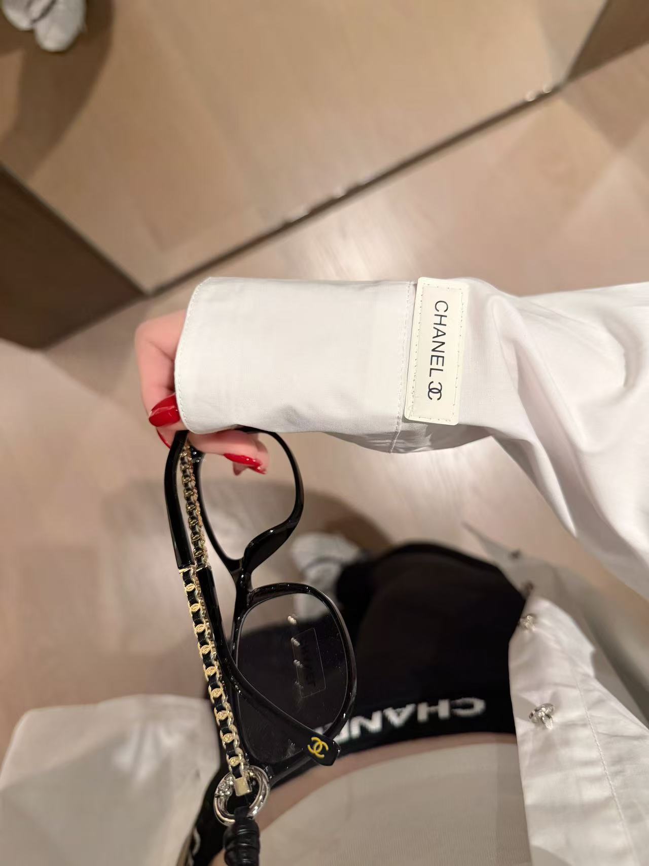 CHANE1 ダブルC シンプルシャツ【50％割引+送料無料】