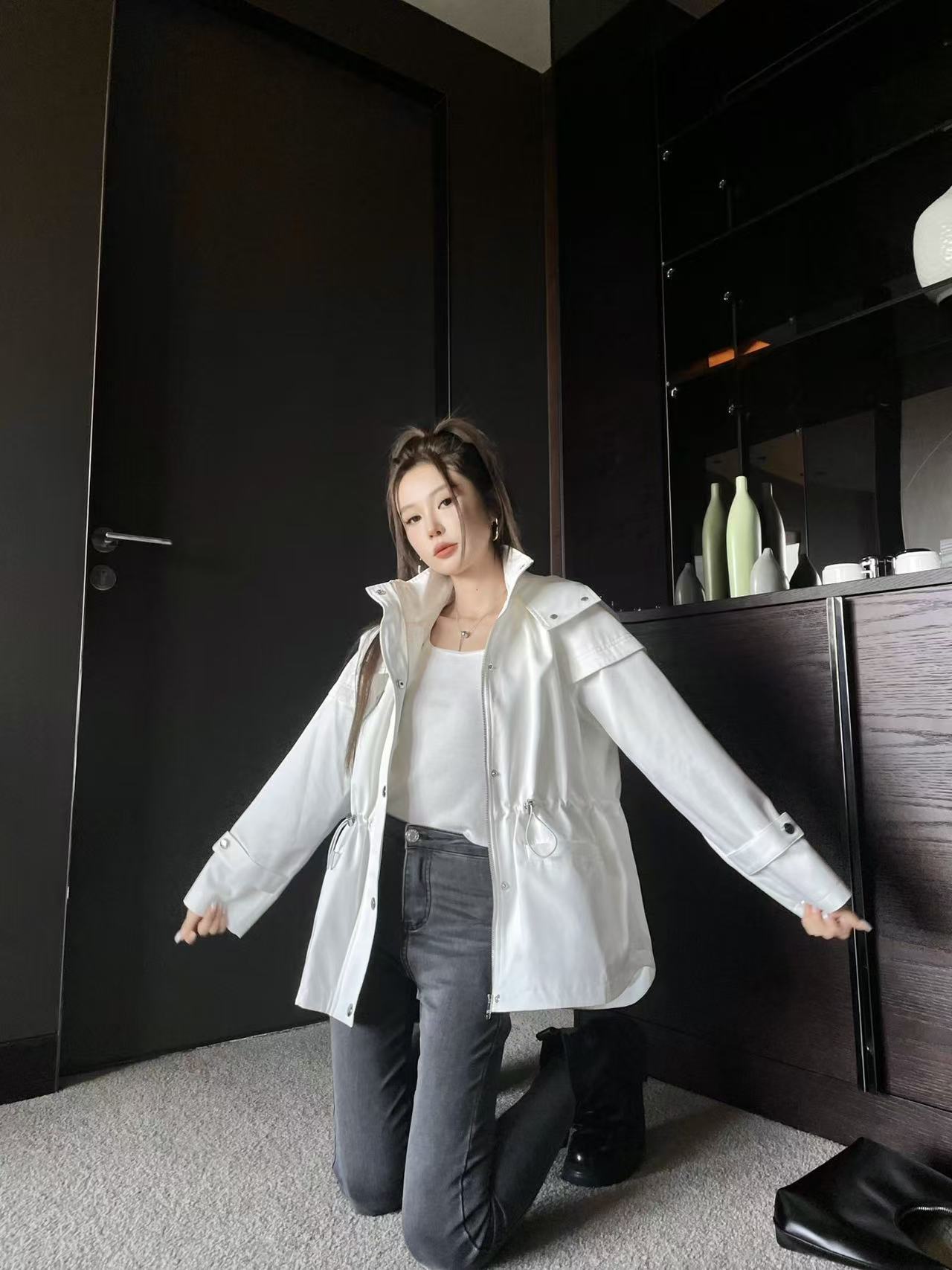 PR4DA トライアングルロゴ レースアップ フード付きトレンチコート【50％割引+送料無料】