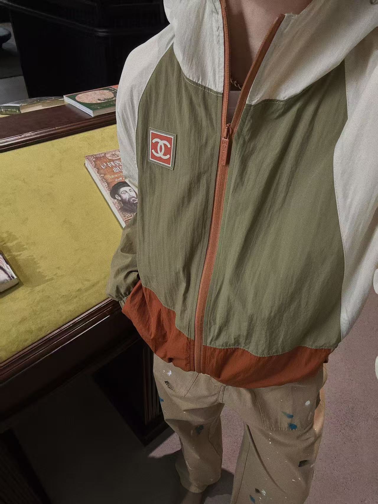 CHANE1 カラーブロック フードジャケット【50％割引+送料無料】